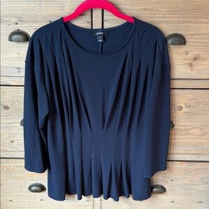 EUC Alfani Navy Pleated Women's Top SZ M